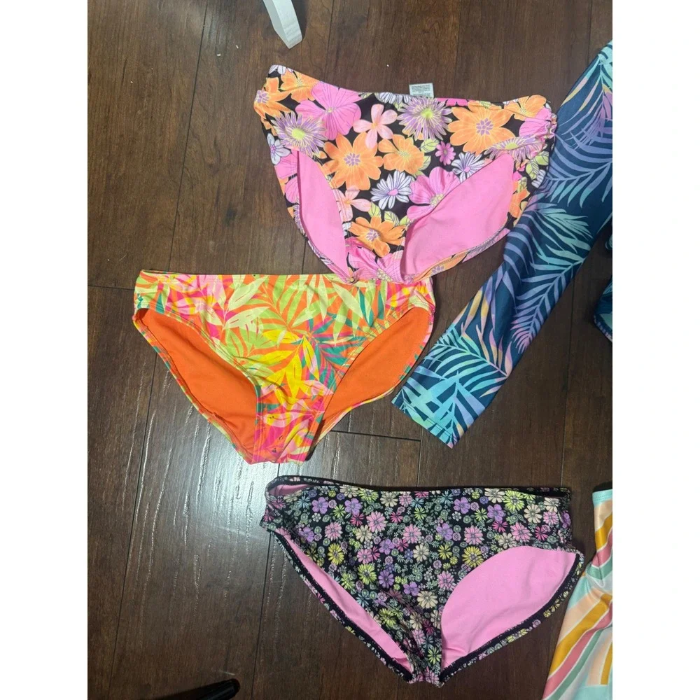 Wonder Nation Girls Swimwear Lot Size 10-12 Multicolor Good Mixed Styles 11pc